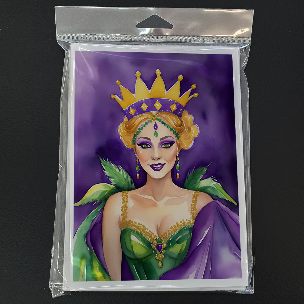 Queen of Mardi Gras Greeting Cards Pack of 8