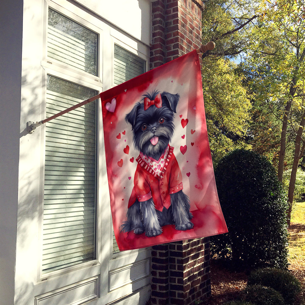 Affenpinscher My Valentine House Flag