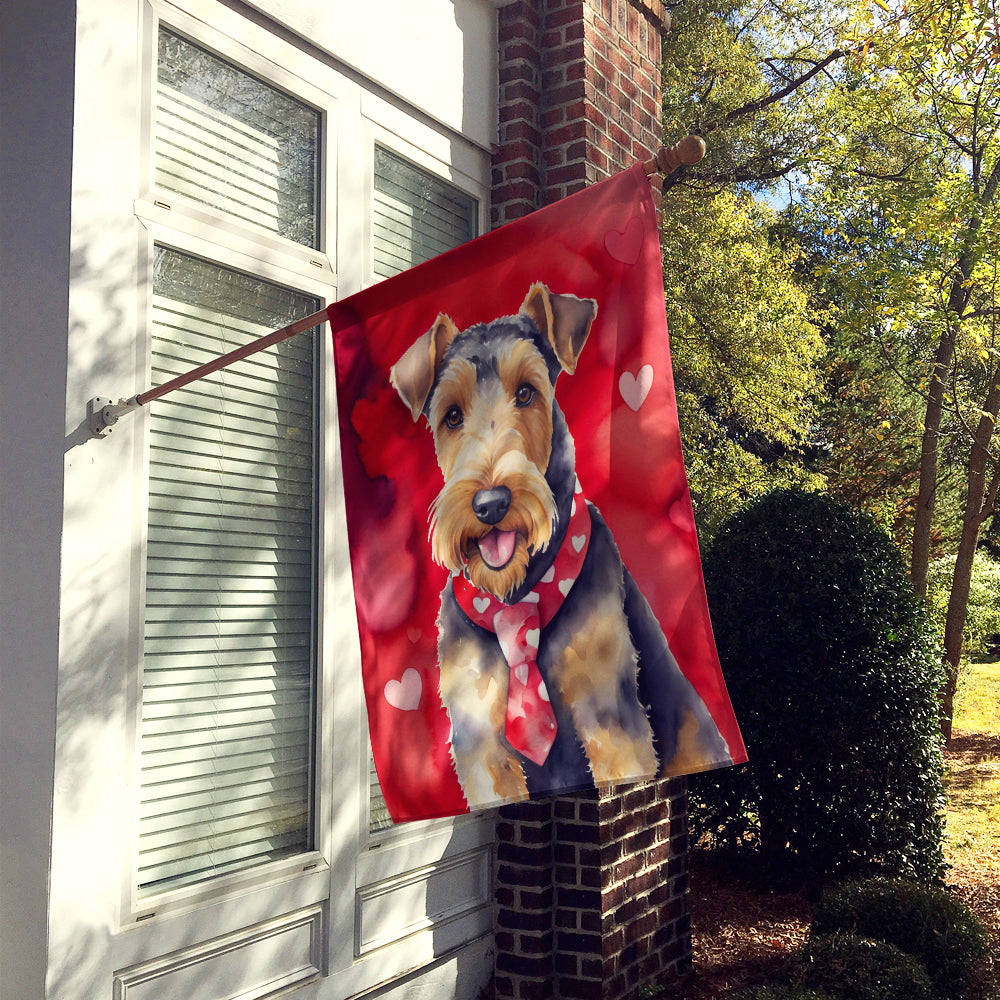 Airedale Terrier My Valentine House Flag
