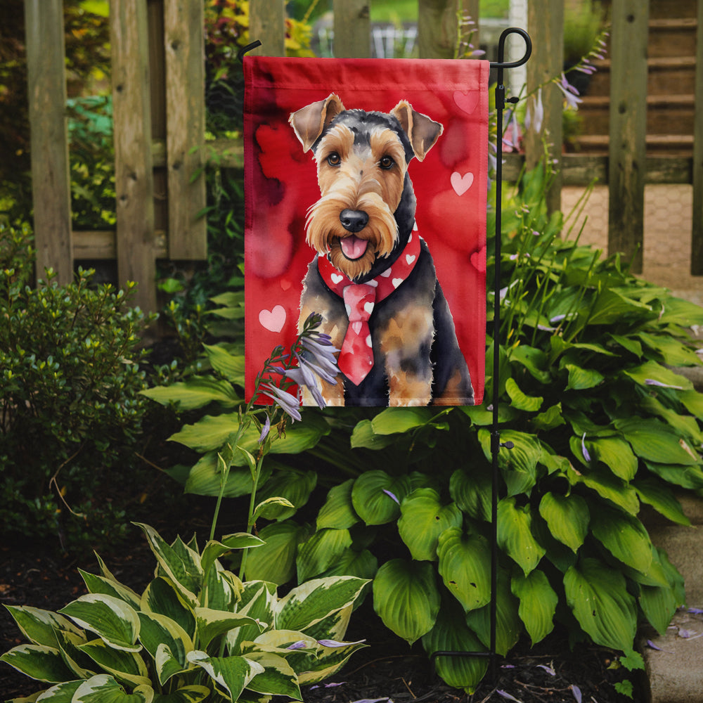 Airedale Terrier My Valentine Garden Flag