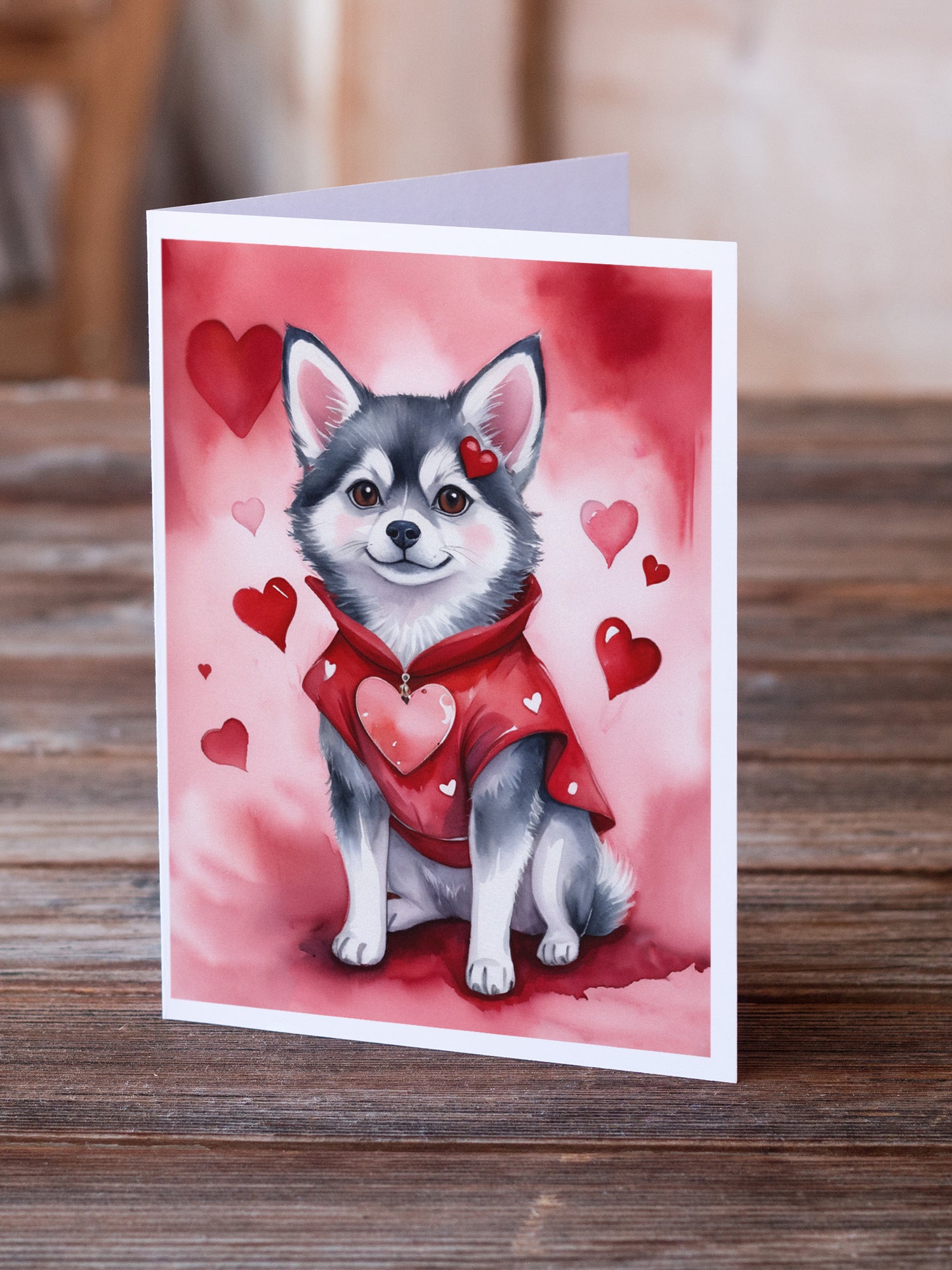 Alaskan Klee Kai My Valentine Greeting Cards Pack of 8