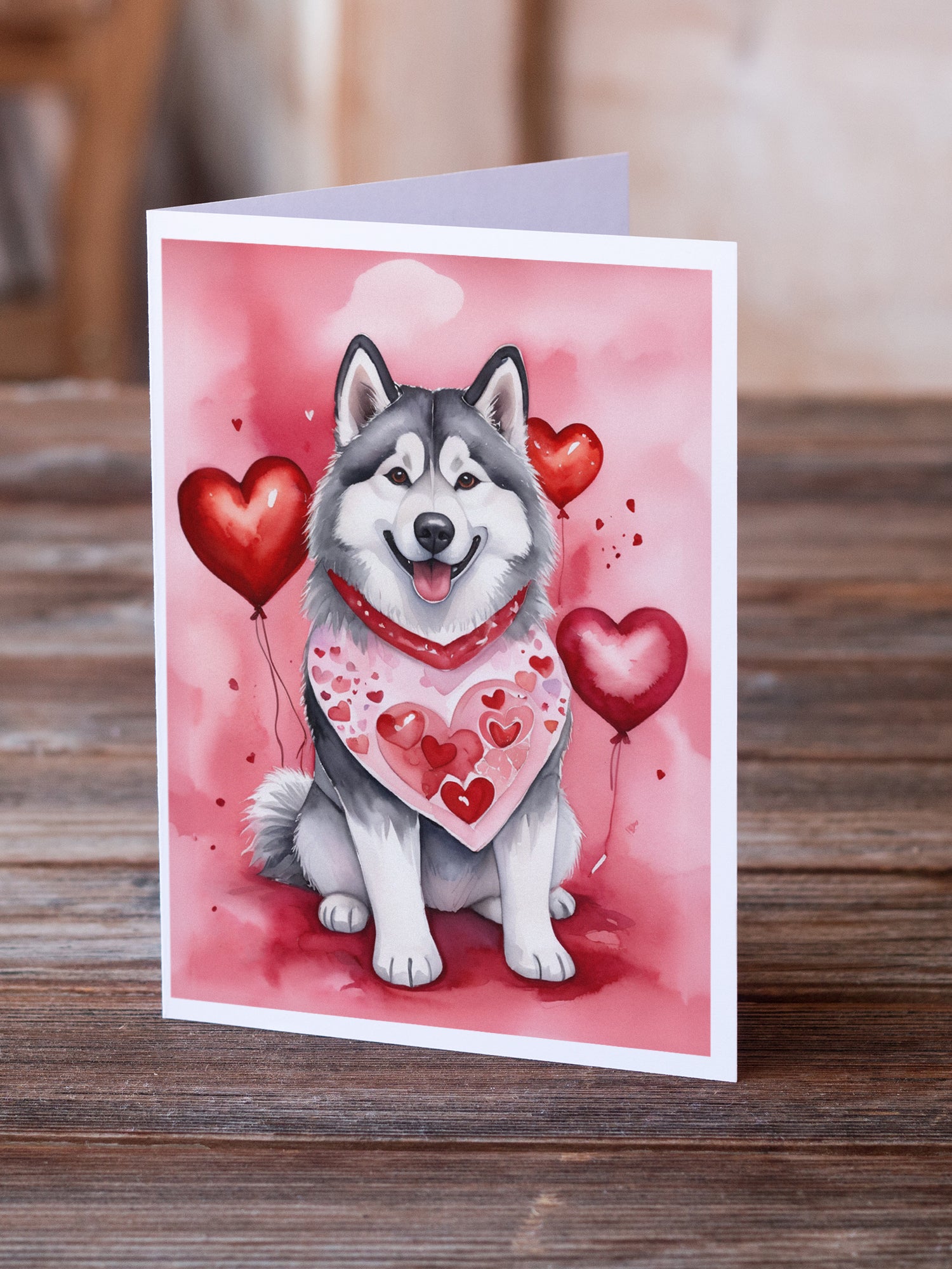 Buy this Alaskan Malamute My Valentine Greeting Cards Pack of 8
