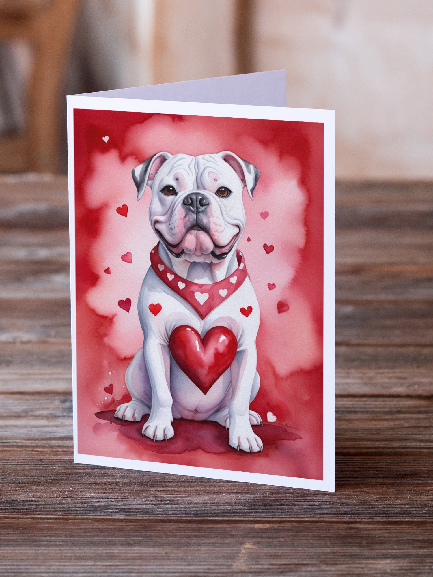 Buy this American Bulldog My Valentine Greeting Cards Pack of 8