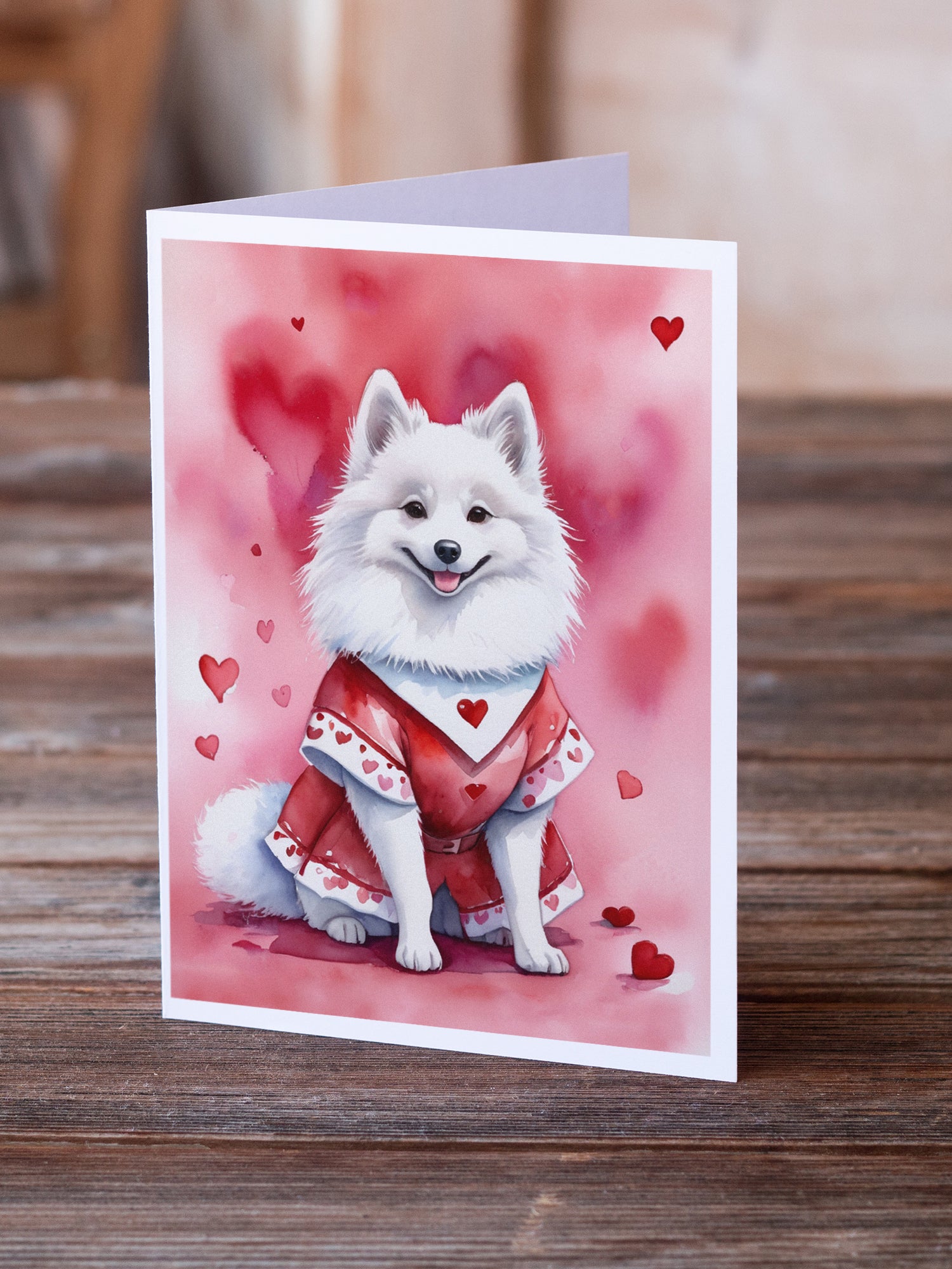 American Eskimo My Valentine Greeting Cards Pack of 8