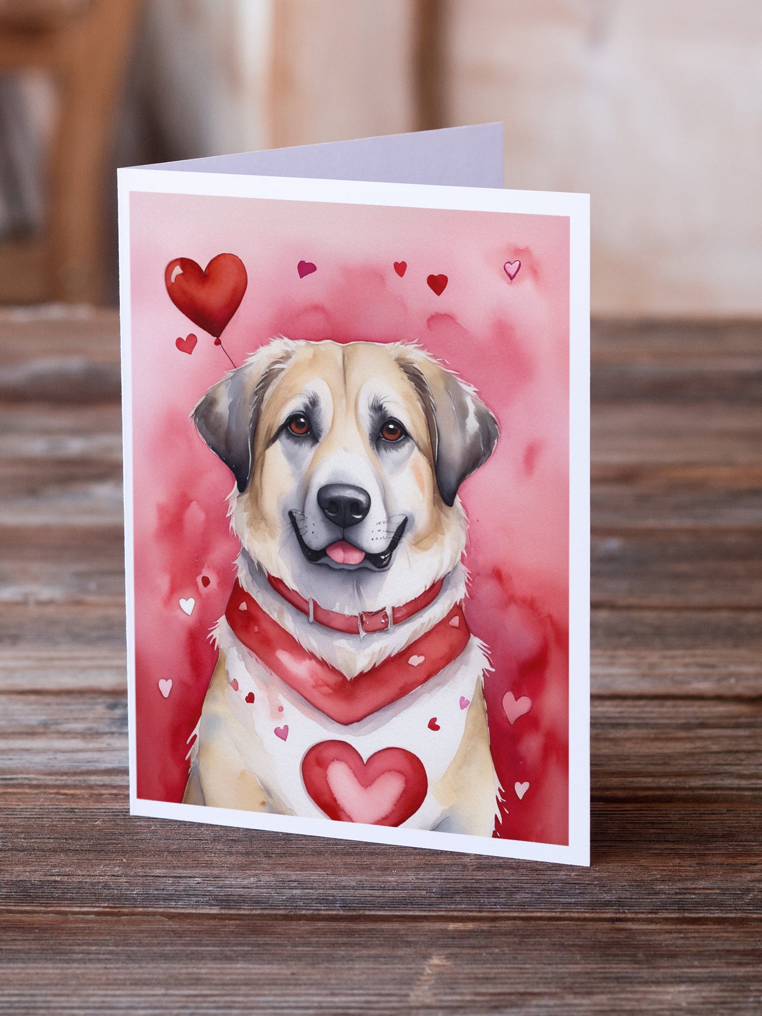 Anatolian Shepherd Dog My Valentine Greeting Cards Pack of 8