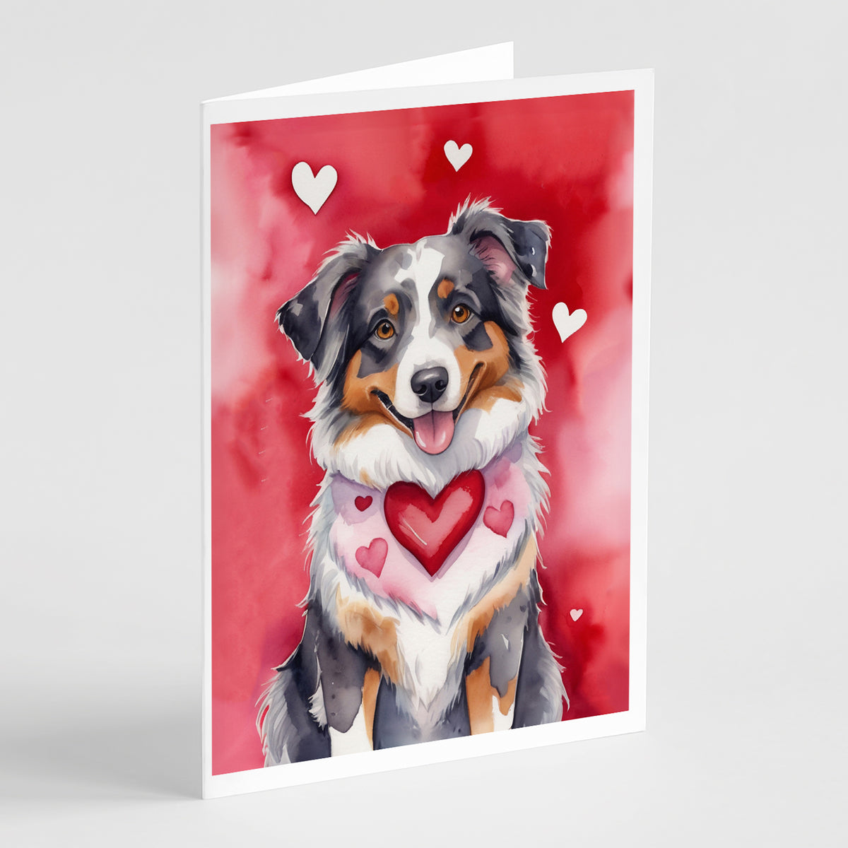 Buy this Australian Shepherd My Valentine Greeting Cards Pack of 8