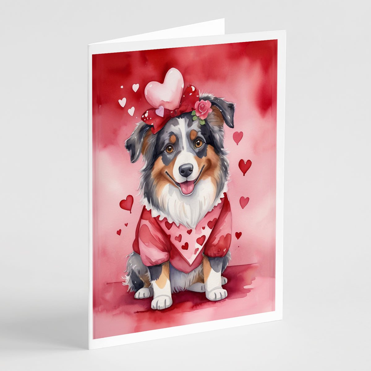 Buy this Australian Shepherd My Valentine Greeting Cards Pack of 8