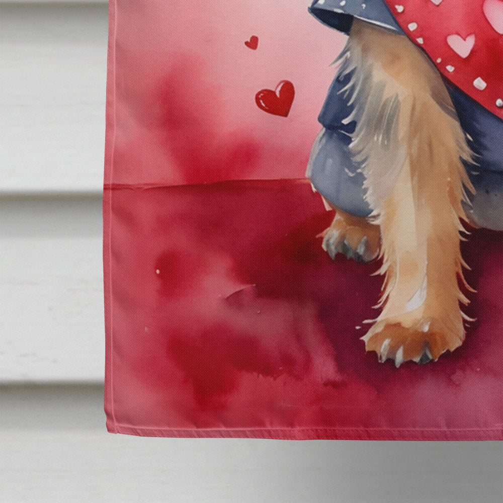 Australian Terrier My Valentine House Flag