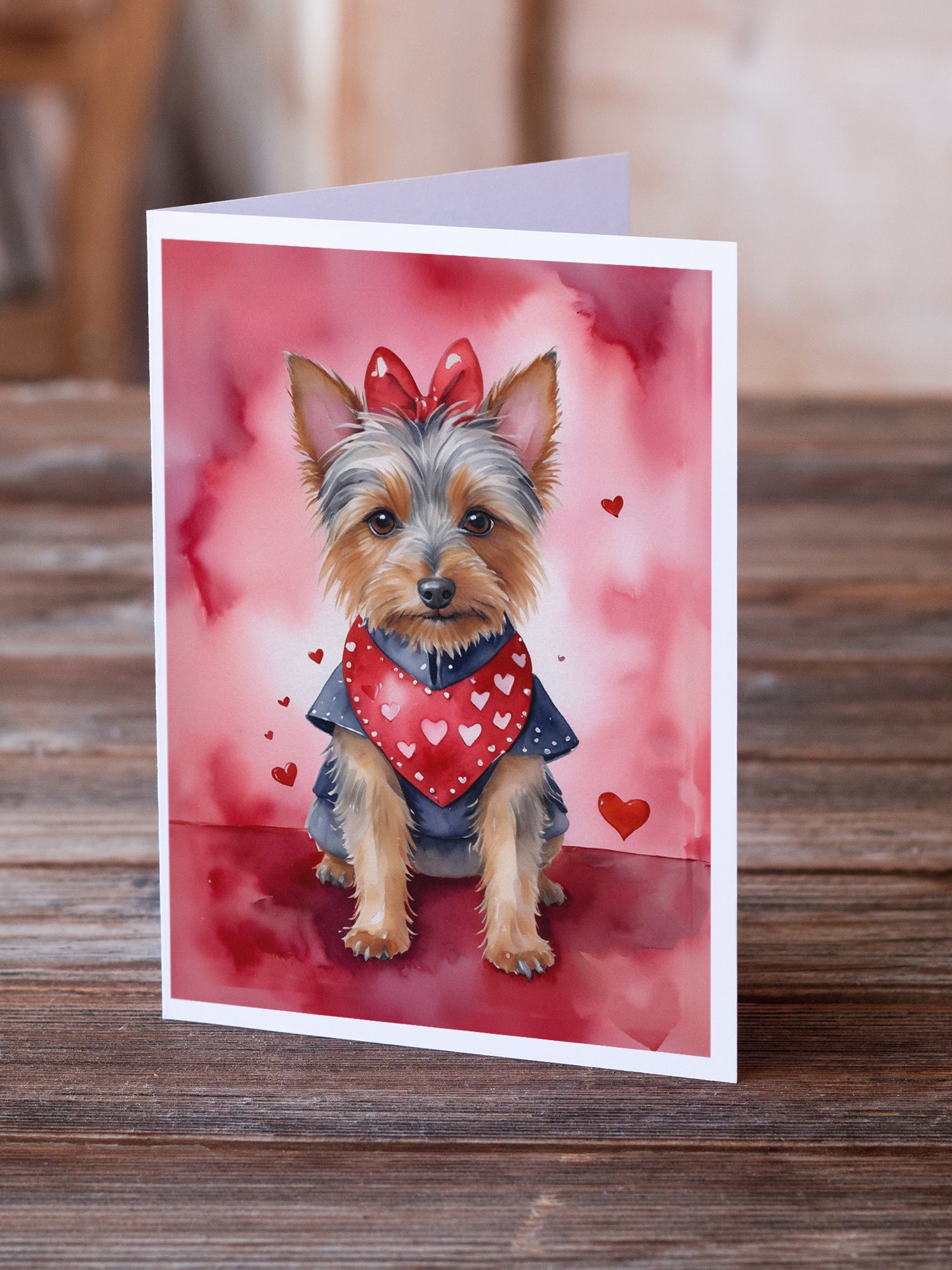 Australian Terrier My Valentine Greeting Cards Pack of 8