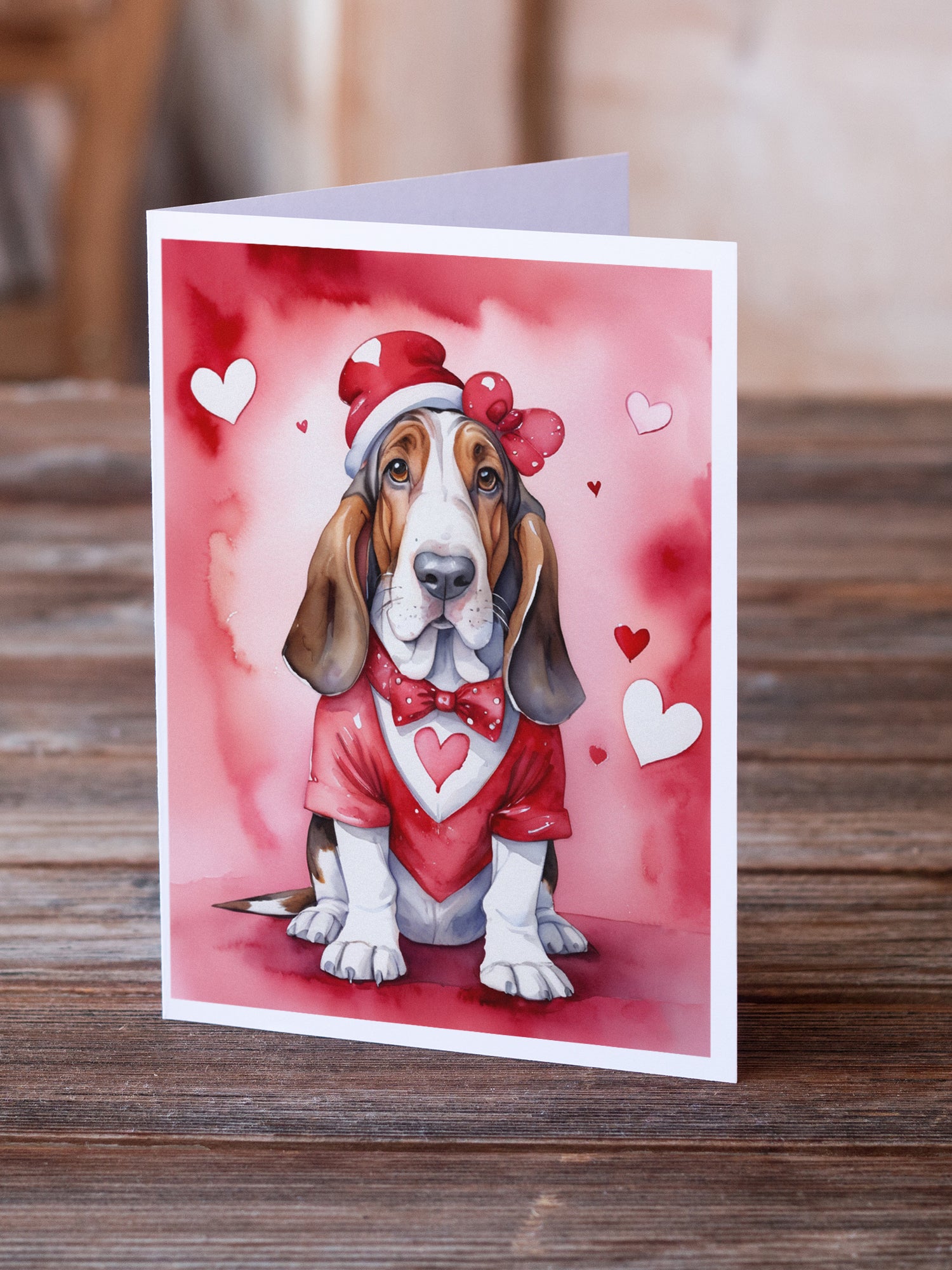 Buy this Basset Hound My Valentine Greeting Cards Pack of 8
