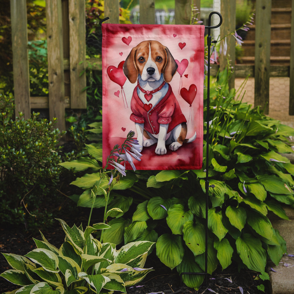 Beagle My Valentine Garden Flag