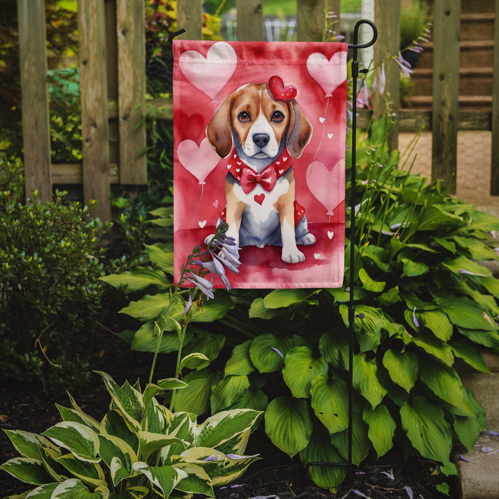 Beagle My Valentine Garden Flag