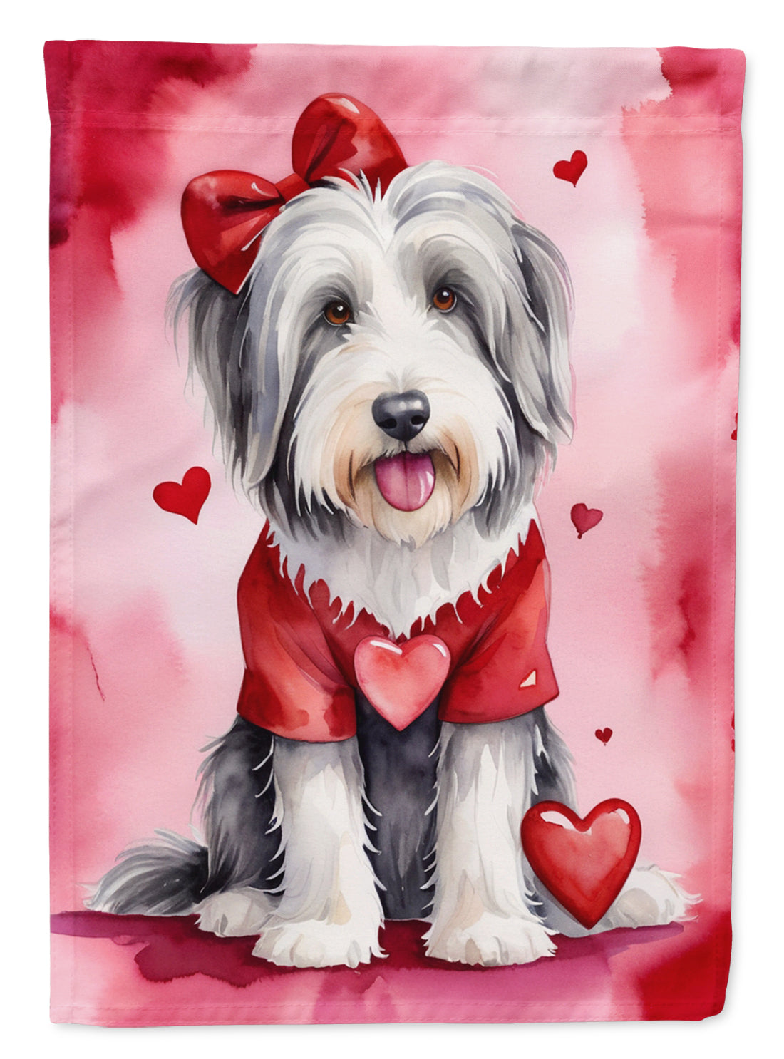 Buy this Bearded Collie My Valentine House Flag