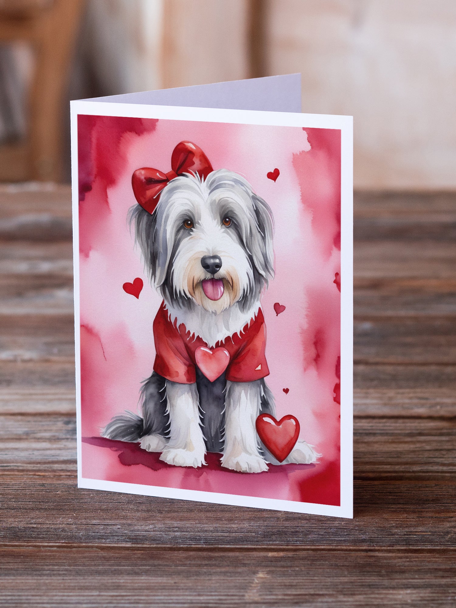 Buy this Bearded Collie My Valentine Greeting Cards Pack of 8