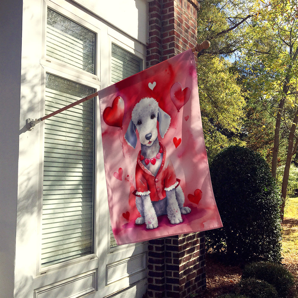 Bedlington Terrier My Valentine House Flag