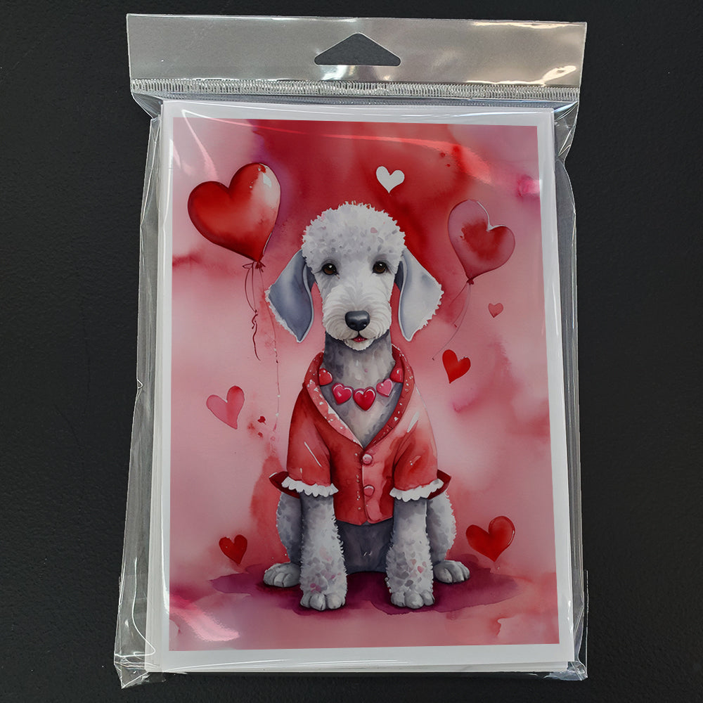 Bedlington Terrier My Valentine Greeting Cards Pack of 8