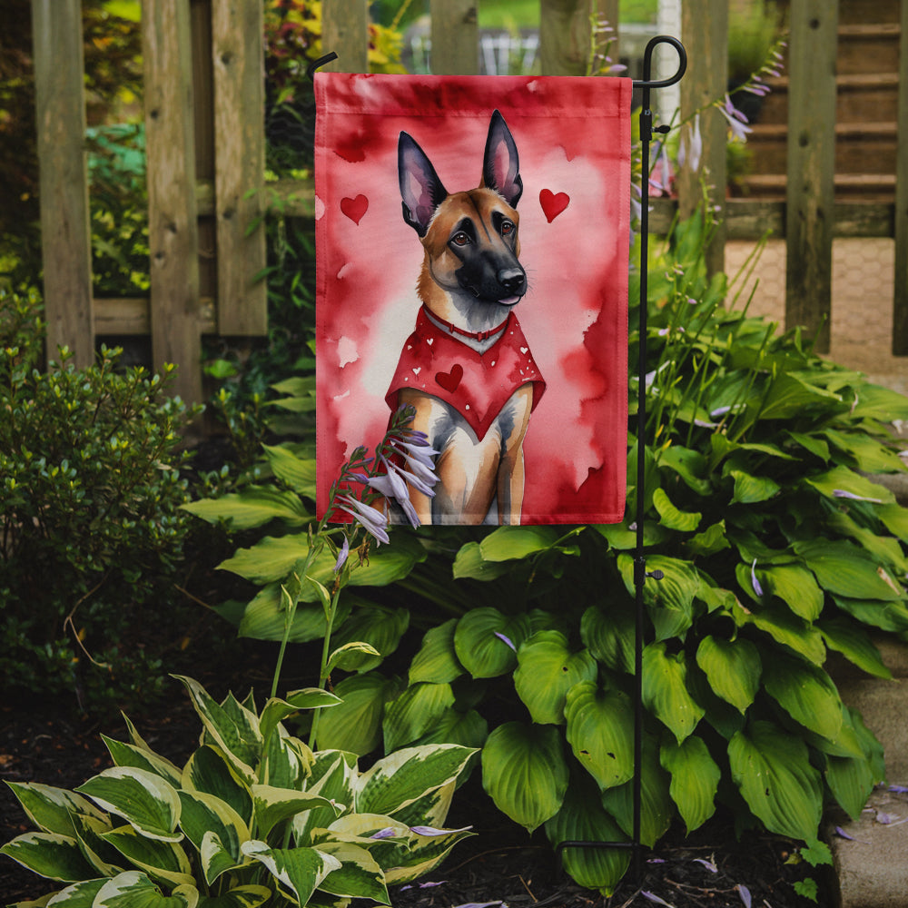 Caroline's Treasures Belgian Malinois Valentine’s Day Garden Flag – Dog-Themed Heart Yard Decor