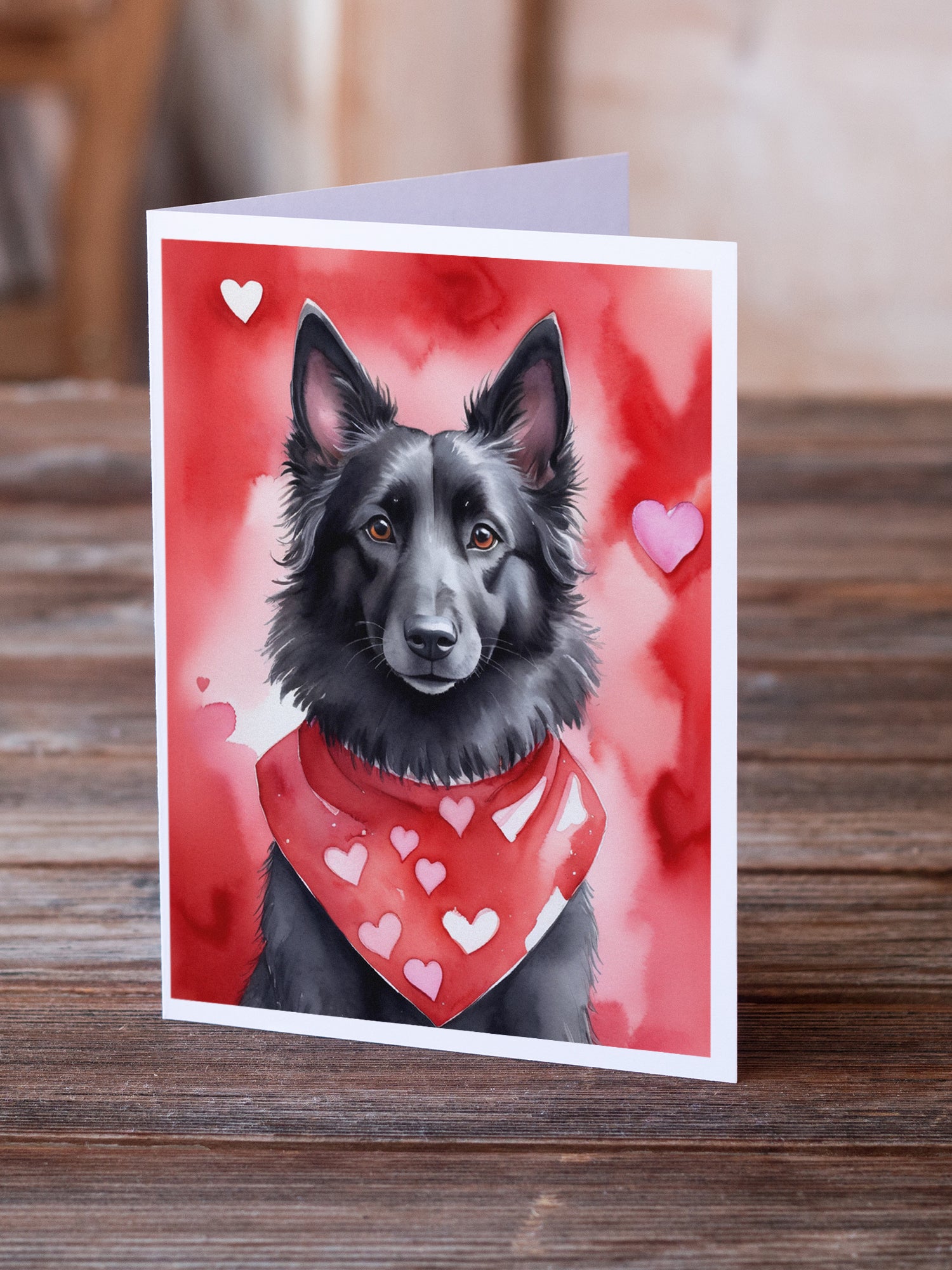 Belgian Sheepdog My Valentine Greeting Cards Pack of 8