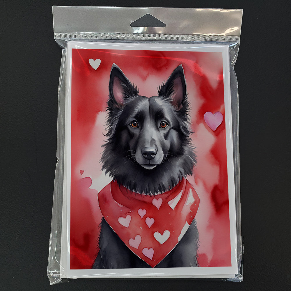 Belgian Sheepdog My Valentine Greeting Cards Pack of 8