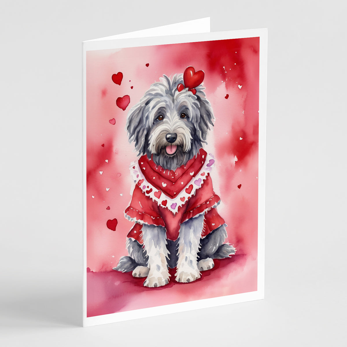 Buy this Bergamasco Sheepdog My Valentine Greeting Cards Pack of 8