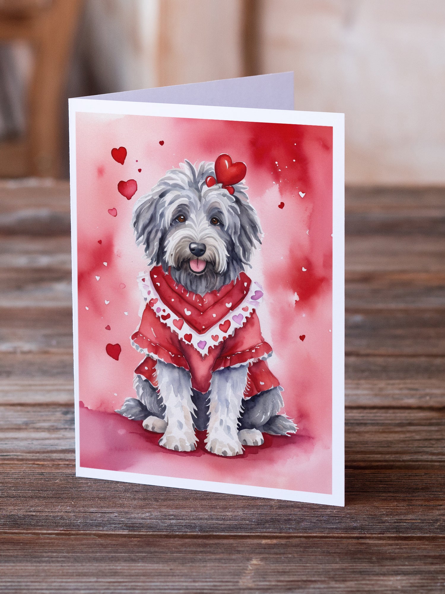 Bergamasco Sheepdog My Valentine Greeting Cards Pack of 8