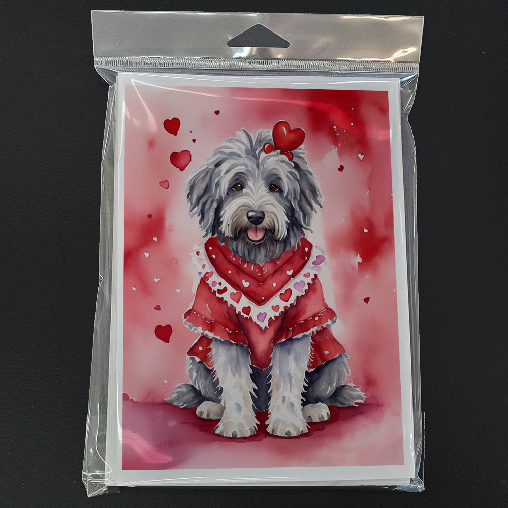Bergamasco Sheepdog My Valentine Greeting Cards Pack of 8