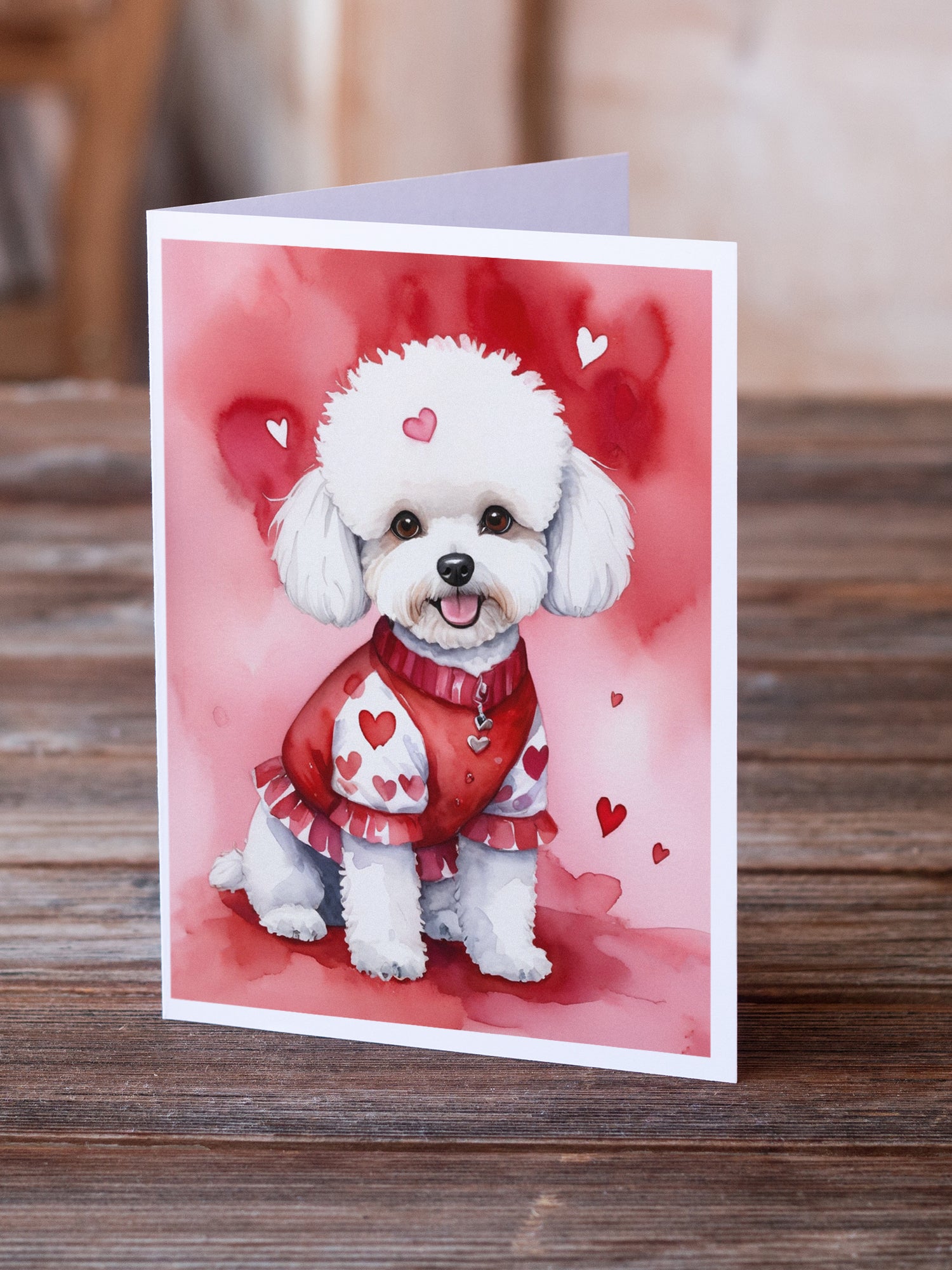 Bichon Frise My Valentine Greeting Cards Pack of 8