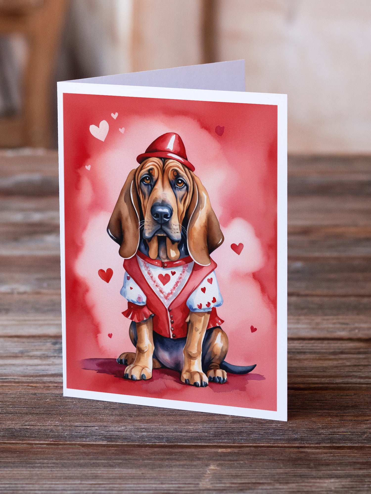 Bloodhound My Valentine Greeting Cards Pack of 8