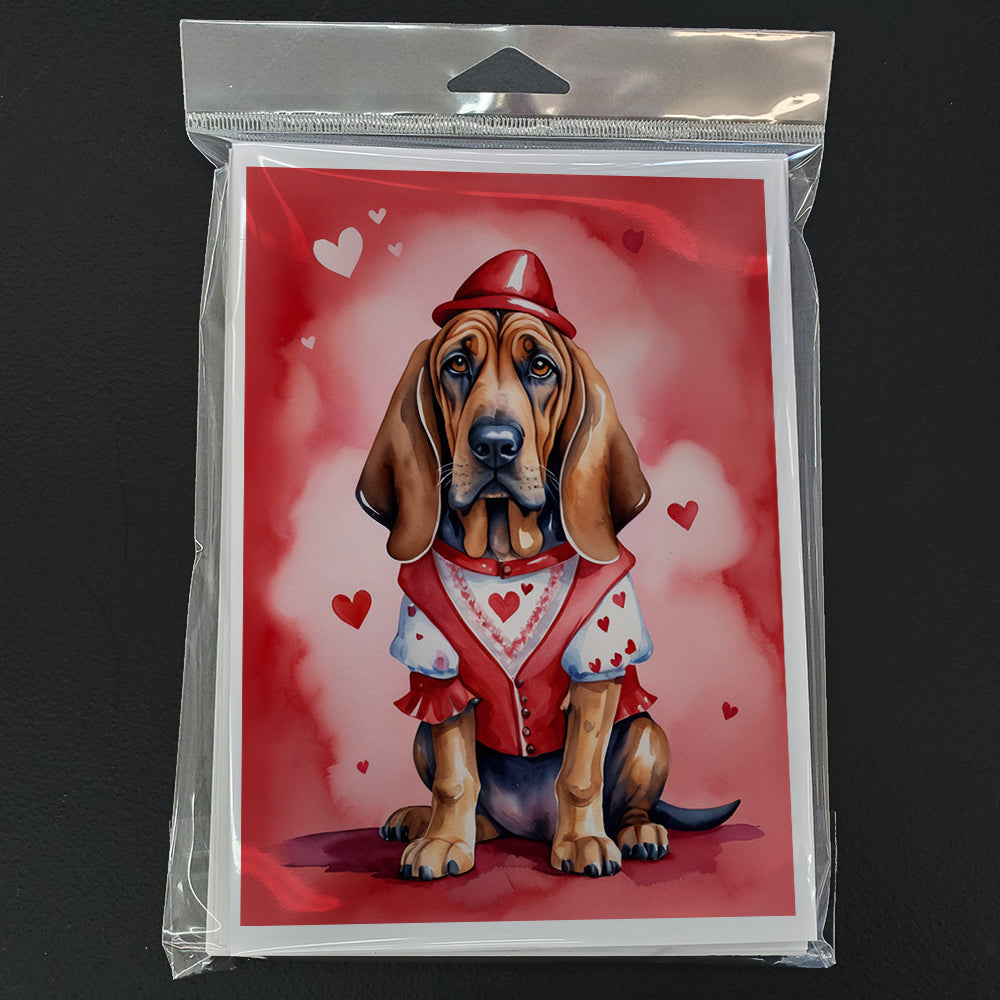 Bloodhound My Valentine Greeting Cards Pack of 8