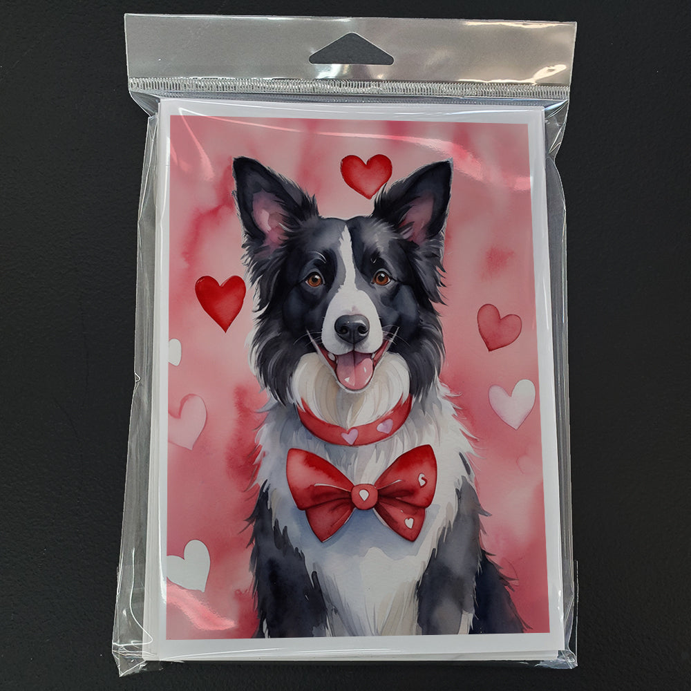 Border Collie My Valentine Greeting Cards Pack of 8