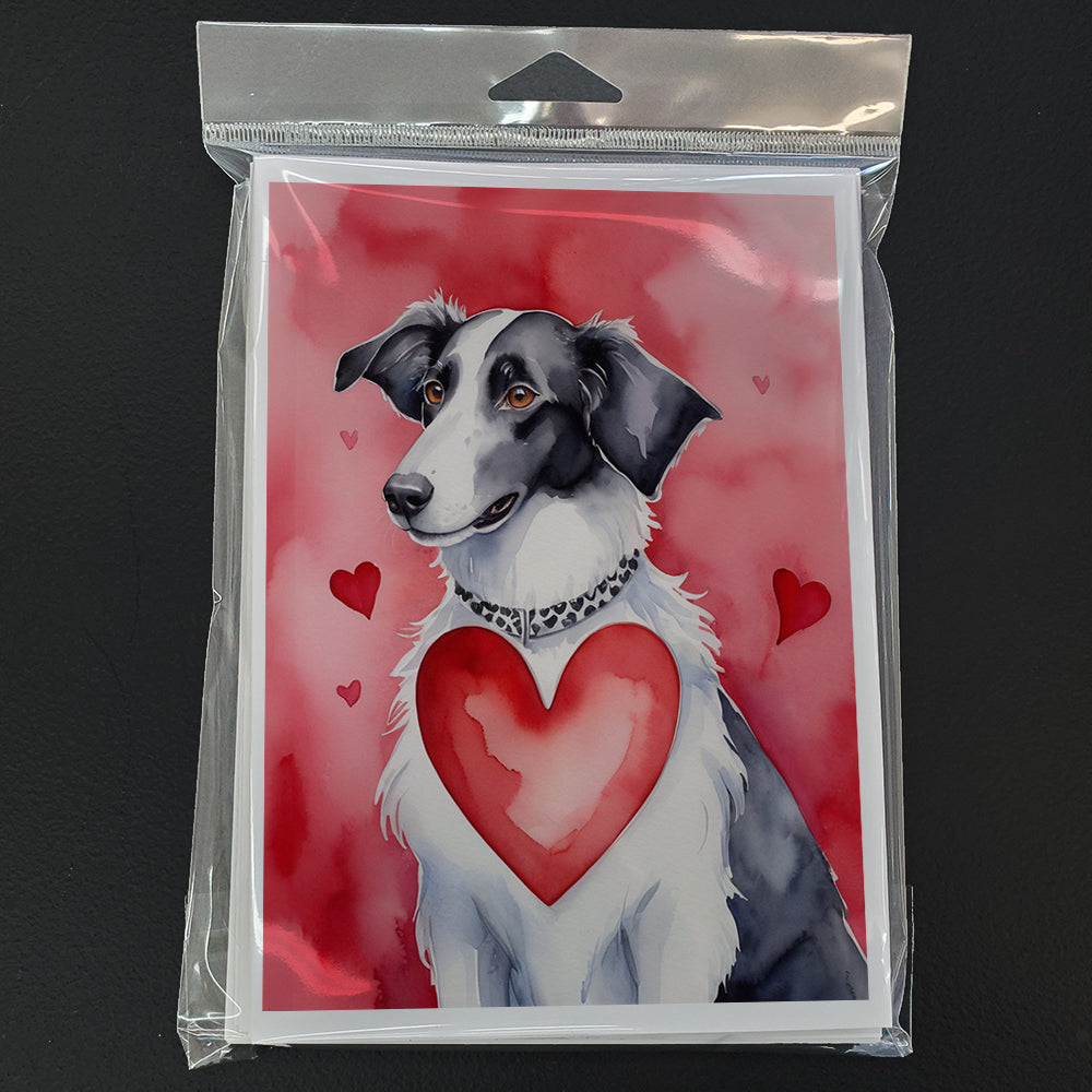 Borzoi My Valentine Greeting Cards Pack of 8