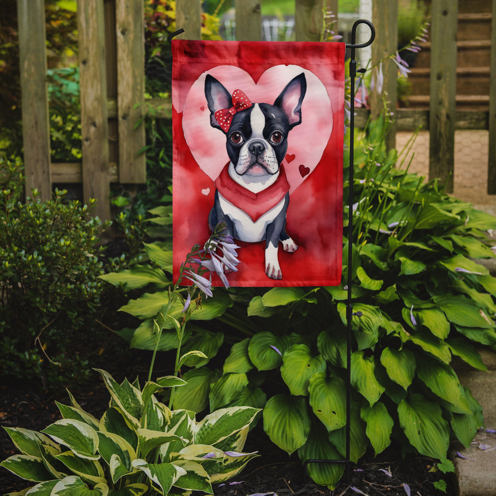 Boston Terrier My Valentine Garden Flag
