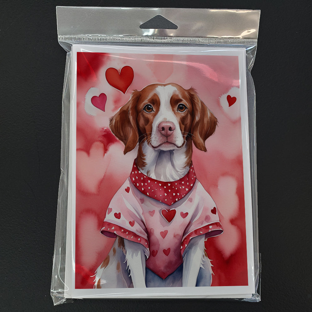 Brittany Spaniel My Valentine Greeting Cards Pack of 8