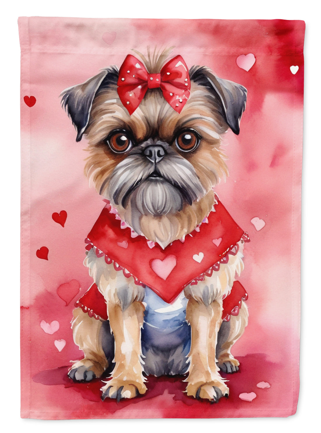 Buy this Brussels Griffon My Valentine House Flag