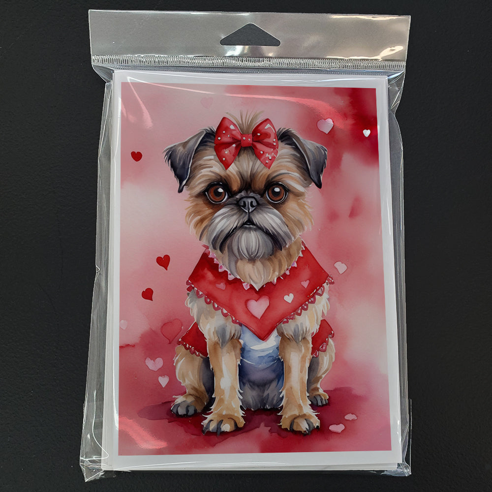 Brussels Griffon My Valentine Greeting Cards Pack of 8