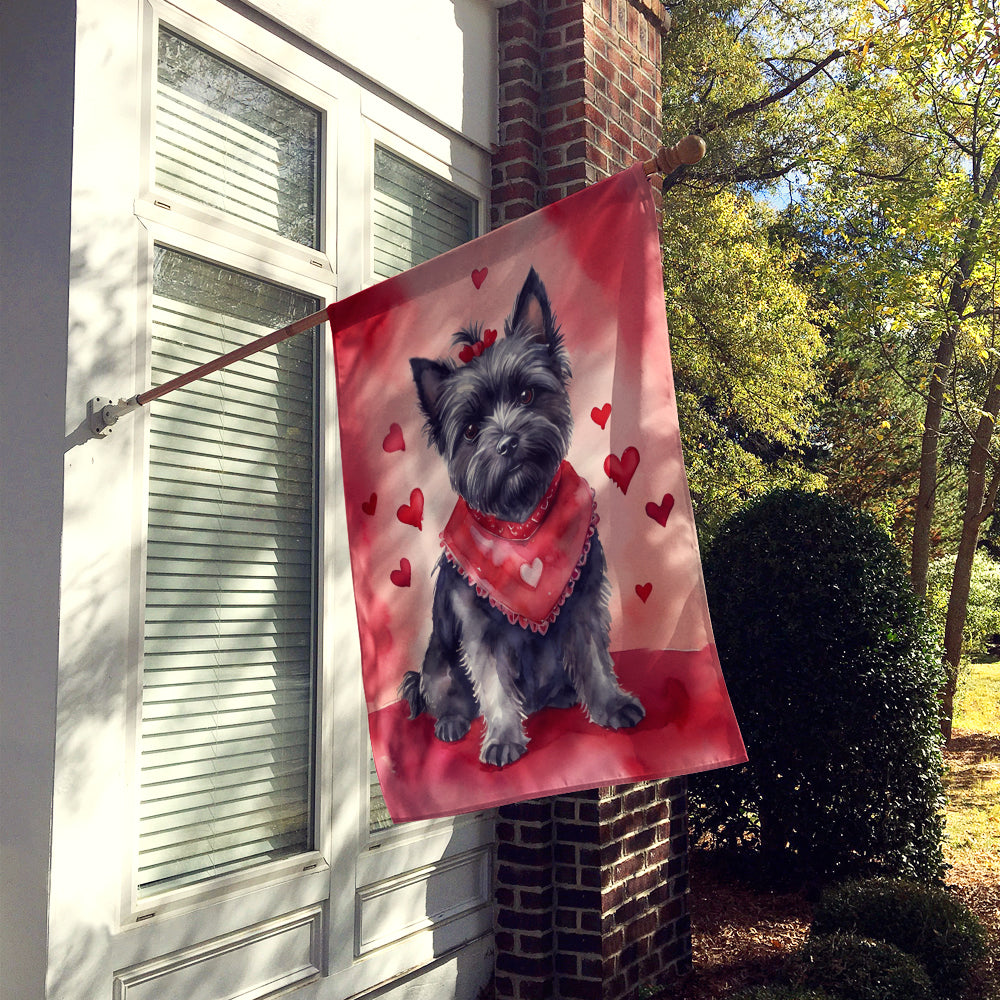 Cairn Terrier My Valentine House Flag