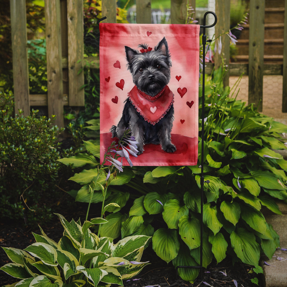 Caroline's Treasures Cairn Terrier Valentine’s Day Garden Flag – Dog-Themed Heart Yard Decor