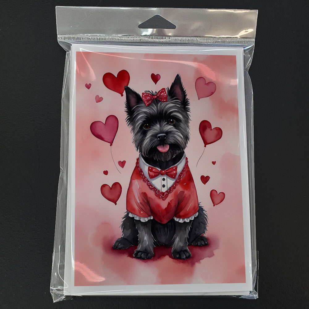 Cairn Terrier My Valentine Greeting Cards Pack of 8