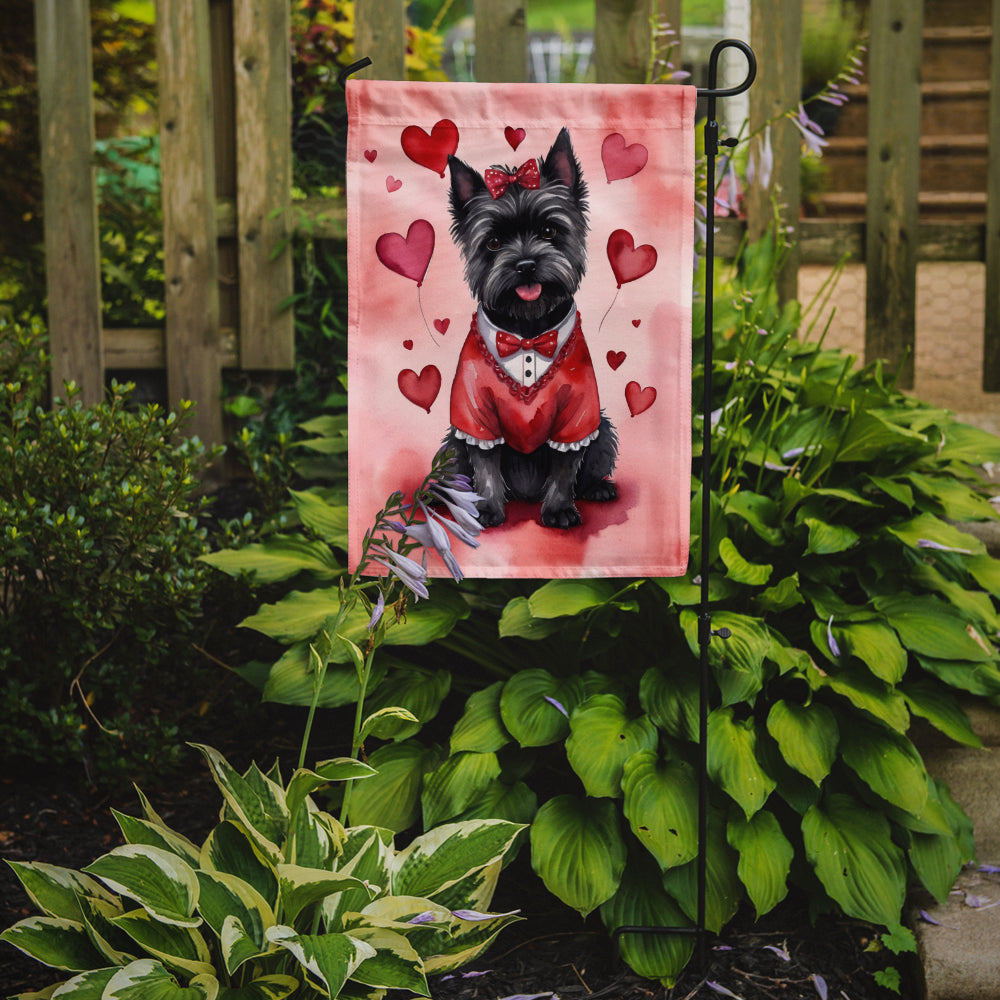Caroline's Treasures Cairn Terrier Valentine’s Day Garden Flag – Dog-Themed Heart Yard Decor