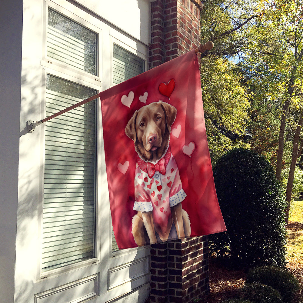 Chesapeake Bay Retriever My Valentine House Flag