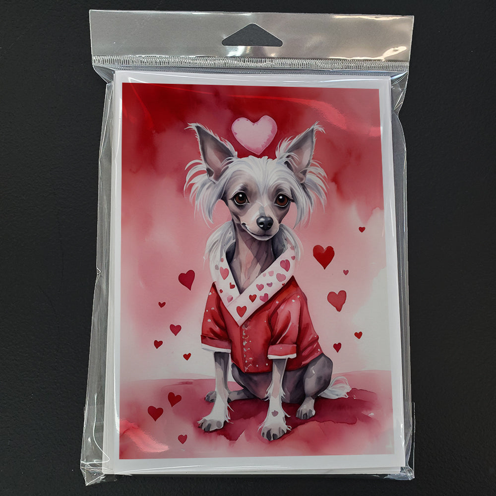 Chinese Crested My Valentine Greeting Cards Pack of 8