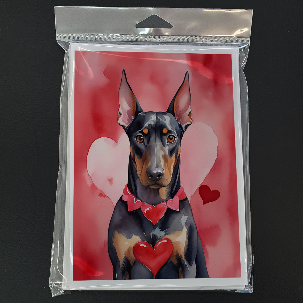 Doberman Pinscher My Valentine Greeting Cards Pack of 8