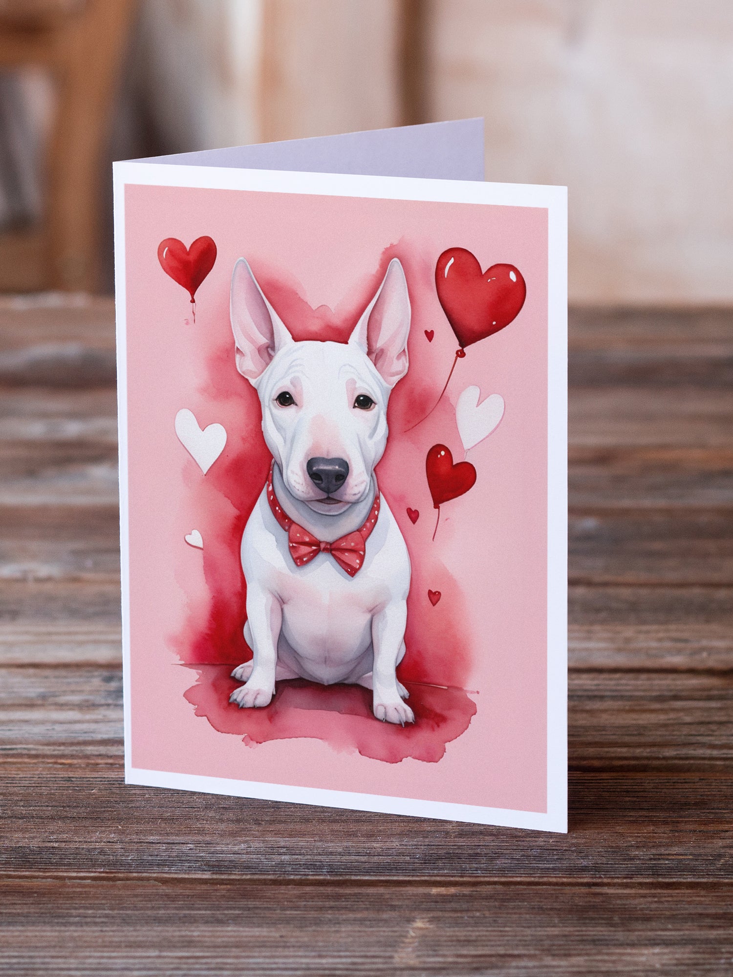 English Bull Terrier My Valentine Greeting Cards Pack of 8