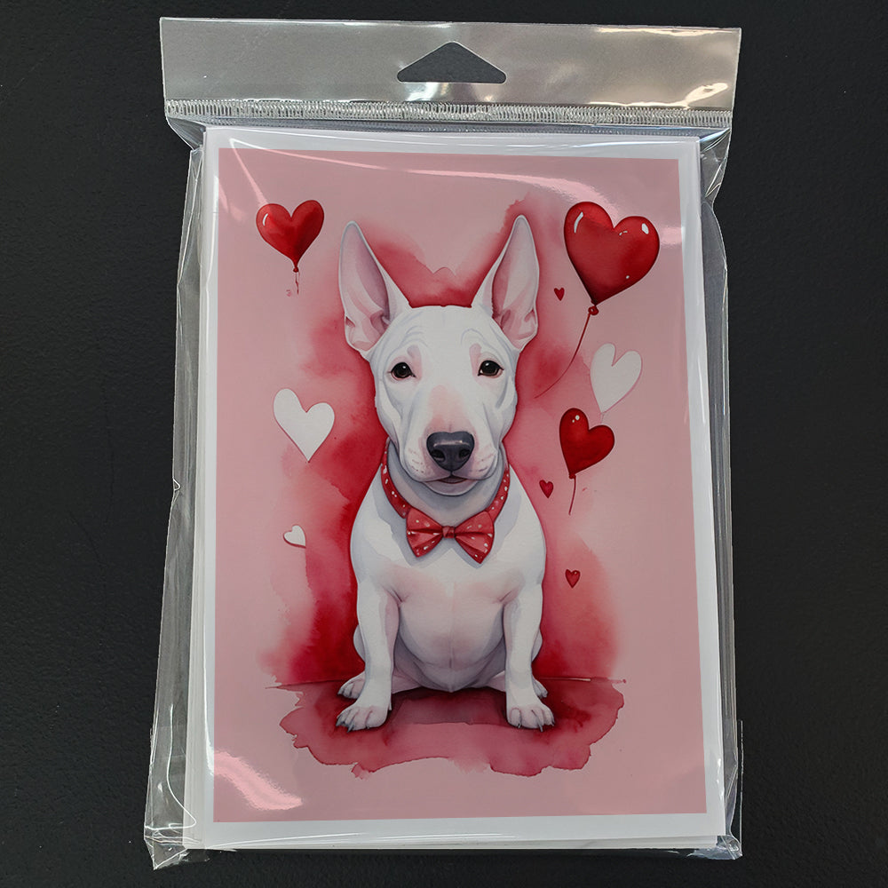 English Bull Terrier My Valentine Greeting Cards Pack of 8