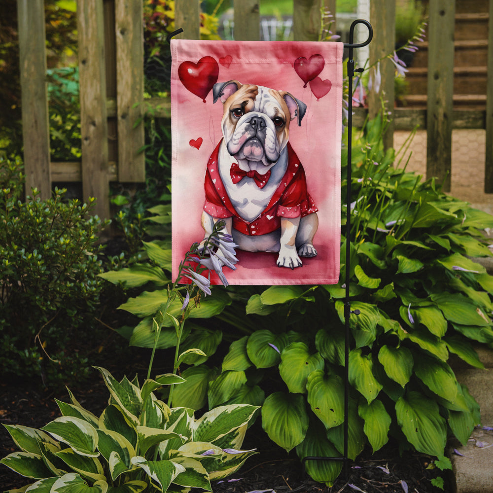 English Bulldog My Valentine Garden Flag