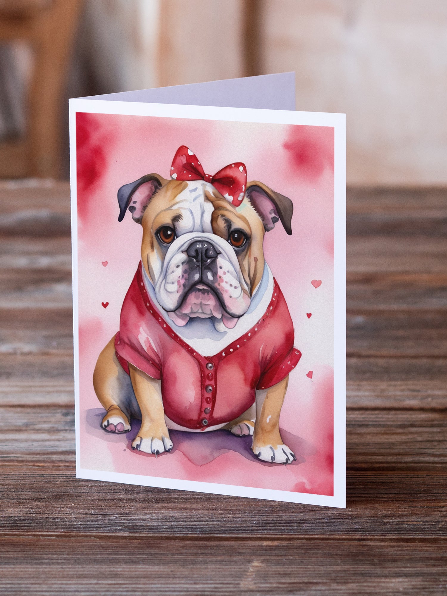 Buy this English Bulldog My Valentine Greeting Cards Pack of 8