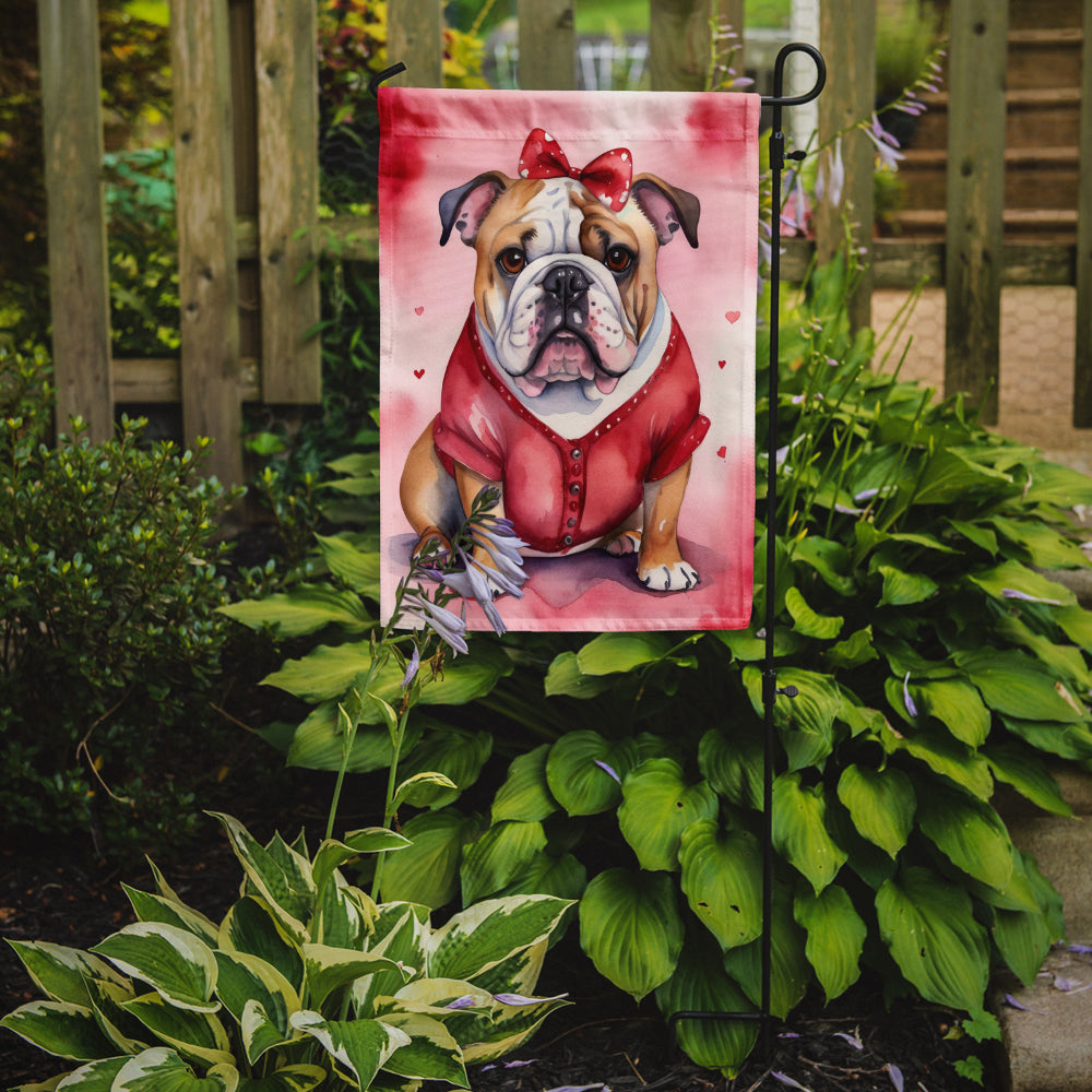 English Bulldog My Valentine Garden Flag