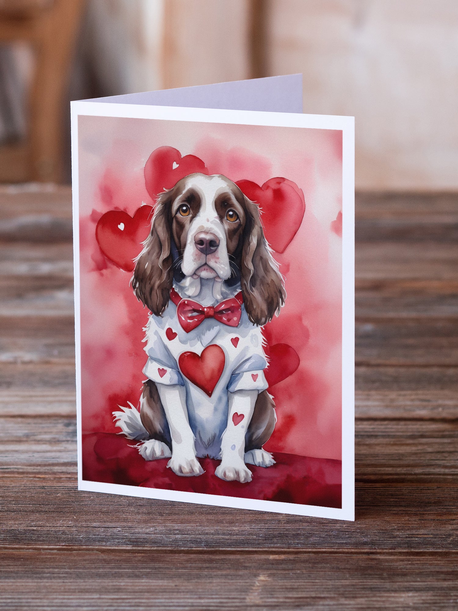 English Springer Spaniel My Valentine Greeting Cards Pack of 8