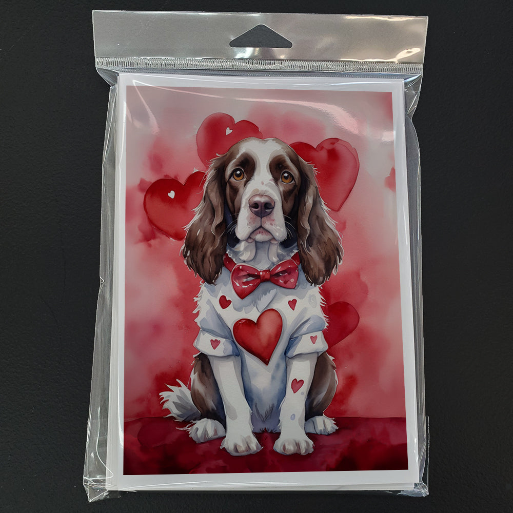 English Springer Spaniel My Valentine Greeting Cards Pack of 8