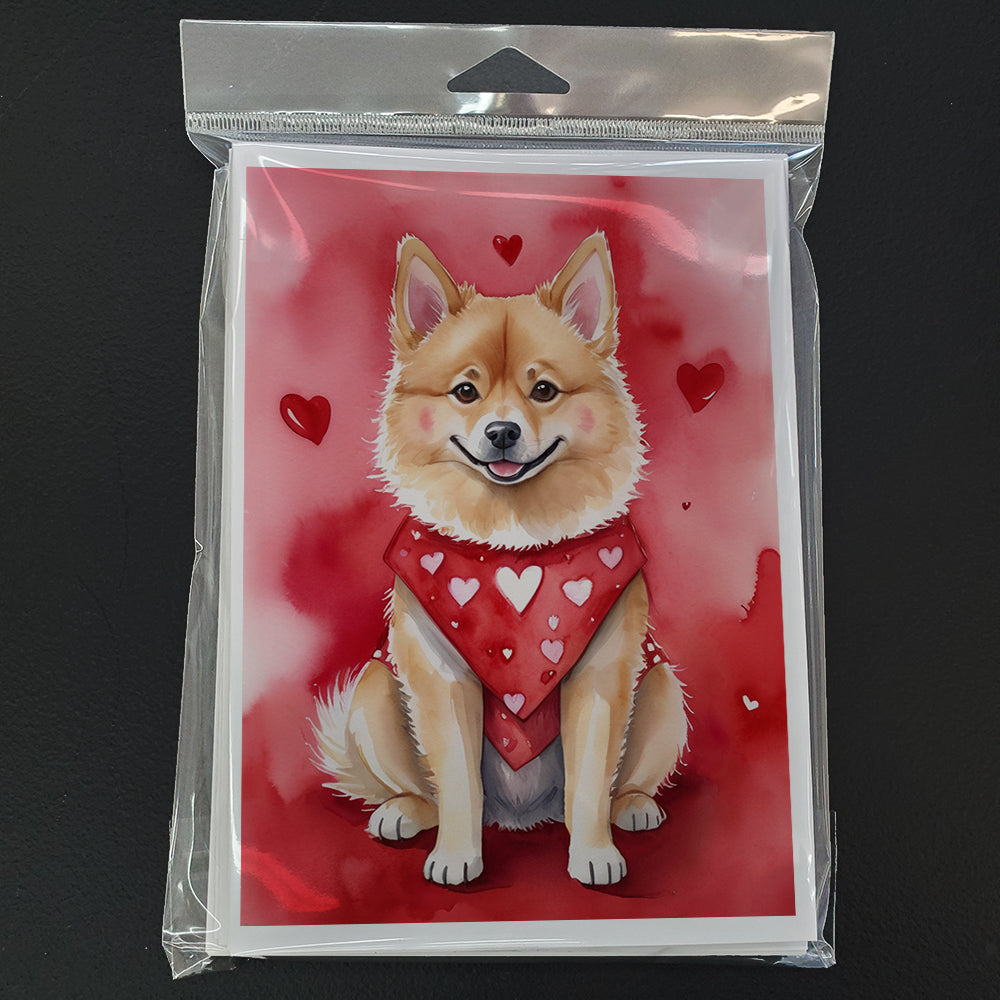 Finnish Spitz My Valentine Greeting Cards Pack of 8